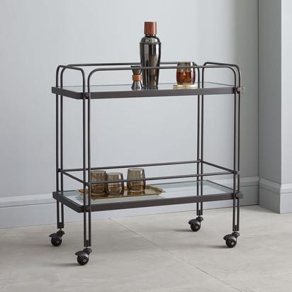 Fulton Bar Cart, Antique Bronze
