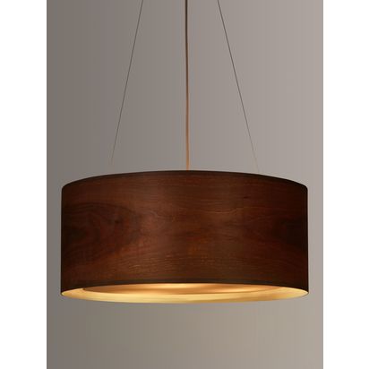 John Lewis Mia Ceiling Light, Walnut Walnut | H140 x W57 x D57cm