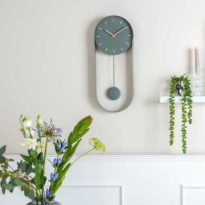 Karlsson Pendulum Oval Wall Clock - Jungle Green