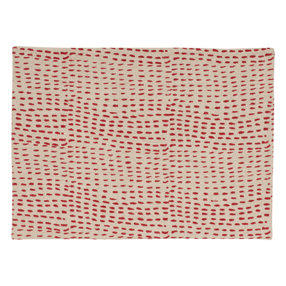 Set of Four Nostell Dots & Dashes Reversible Placemats - Red/Black Black