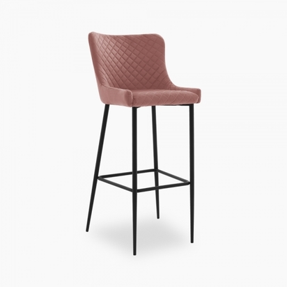 Brooklyn Bar Stool, Rose Pink Velvet Size: 75cm Bar Stool