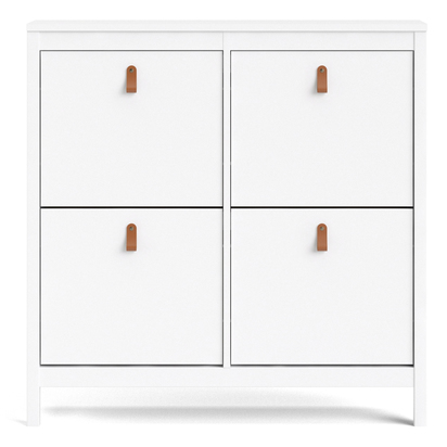Riverton Shoe Cabinet 4 Flip Down Doors in White