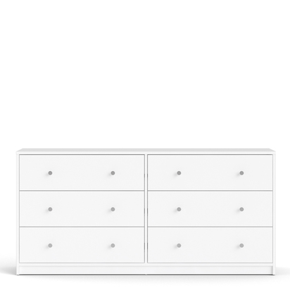 Linton 2 Chest of 6 Drawers (3+3) in White