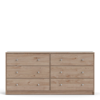 Linton 2 Chest of 6 Drawers (3+3) in Jackson Hickory Oak