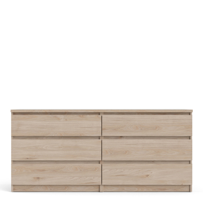 Avery 3 Wide Chest of 6 Drawers (3+3) in Jackson Hickory Oak