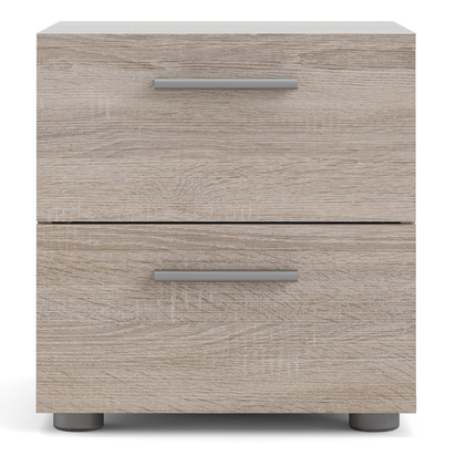Prescott 3 Bedside 2 Drawers in Truffle Oak