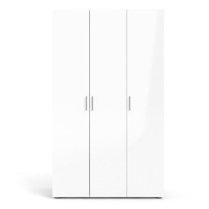 Prescott 3 Wardrobe with 3 Doors in Oak with White High Gloss
