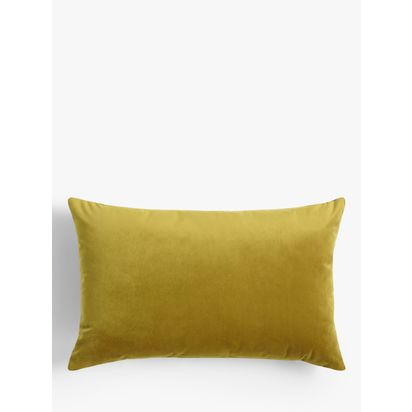 John Lewis Rectangular Velvet Cushion Olive | 35 x 55cm