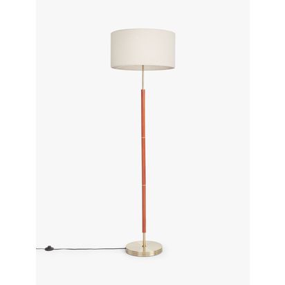 John Lewis Hamilton Floor Lamp, Walnut Stain/Antique Brass Walnut Stain/Antique Brass | H163 x Dia.48.3cm