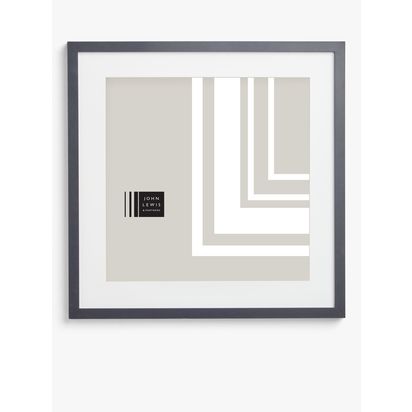 John Lewis Square Poster Frame & Mount, 16 x 16" (40 x 40cm) Black | H52.6 x W52.6 x D2.5cm