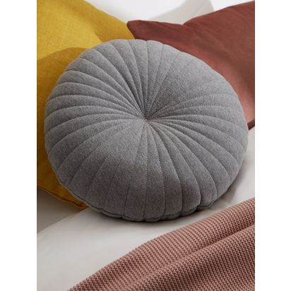John Lewis ANYDAY Round Jersey Cushion Steel | Diameter: 40cm