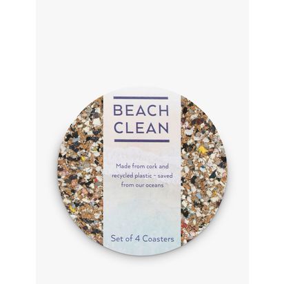 LIGA Beach Clean Cork Round Coasters, Set of 4, Multi Multi | H0.3 x Dia.10cm