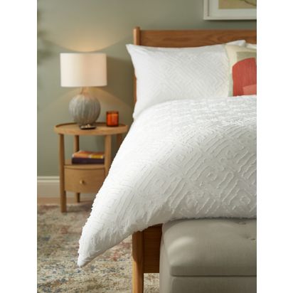 John Lewis Hasna Duvet Cover Set White | Double set