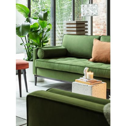 Swyft Model 02 Medium 2 Seater Sofa Vine Velvet | H82 x W175 x D85cm