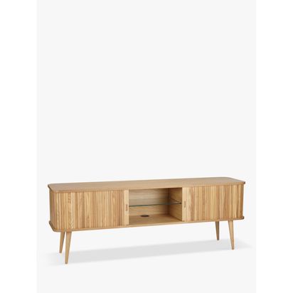 John Lewis Grayson Large TV Stand for TVs up to 70" Oak | H58 x W160 x D40cm