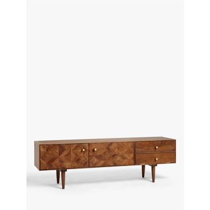 John Lewis + Swoon Franklin TV Stand for TVs up to 66", Brown Brown | H45 x W145 x D35cm