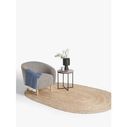 John Lewis Skye Jute Rug, Natural, Oval, L240 x W170cm Natural | L240 x W170cm