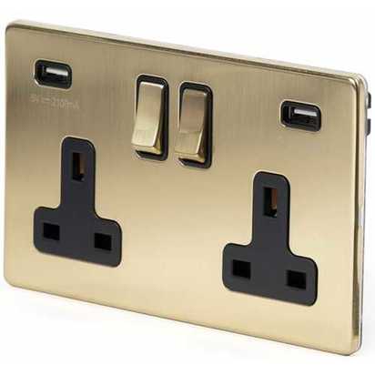 Soho Lighting Savoy 2 Gang USB Socket