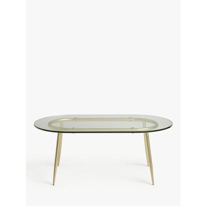 John Lewis + Swoon Urella Glass Coffee Table, Clear/Gold