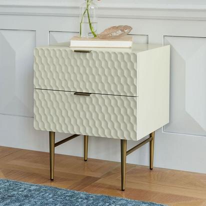 Audrey Bedside Table, Parchment