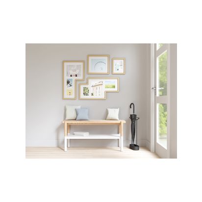 Umbra Mingle Gallery Wall Multi-aperture Photo Frame Set, 9 Photo Natural | 69.8 x 39 x 5.7cm