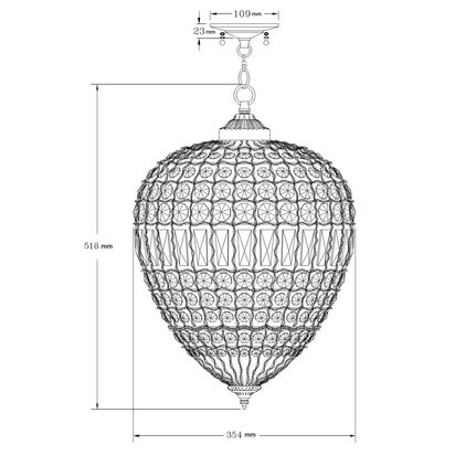 John Lewis Dante Grande Ceiling Light, Clear Clear | H51 x Dia.35cm