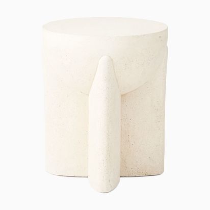 Monti Lava Stone Indoor/Outdoor Garden Side Table, Desert Sand