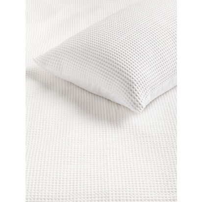 John Lewis Aurelia Pure Cotton Waffle Duvet Cover Set White | W220.00cm * D225.00cm