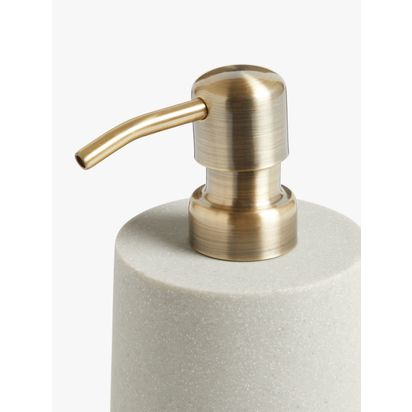 John Lewis Drift Soap Pump, Brass Finish Natural | H16 x Dia 8cm