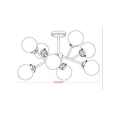 John Lewis Orb Multi Armed Ceiling Light Smoke | H84 x W46 x D63cm