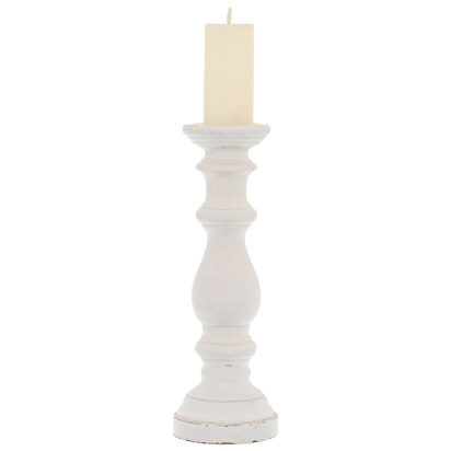 Matt White Large Ceramic Column Candle Holder