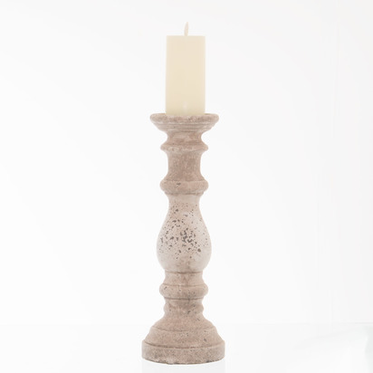 Large Stone Ceramic Column Candle Holder