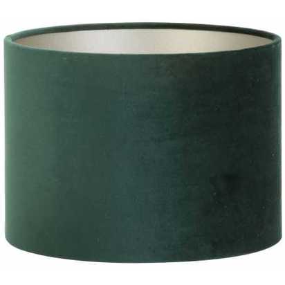 Light and Living Velours Round Lamp Shade - Dutch Green - H: 18cm x W: 25cm x D: 25cm
