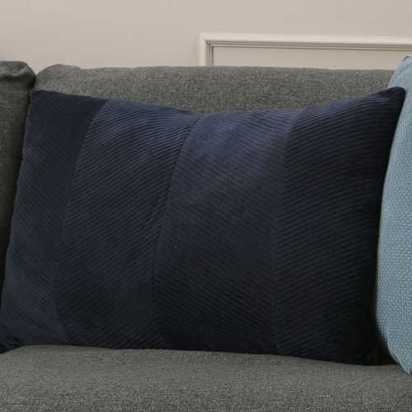 Present Time Ribbed Panel Cushion - Dark Blue