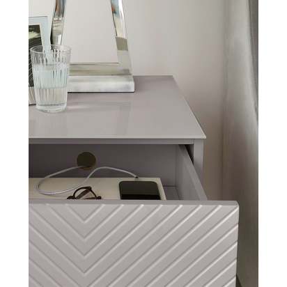 Noah Grey & Brass Bedside Table