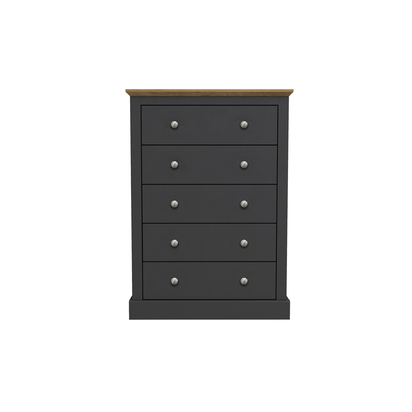 DEVON 5 DRAWER CHEST CHARCOAL