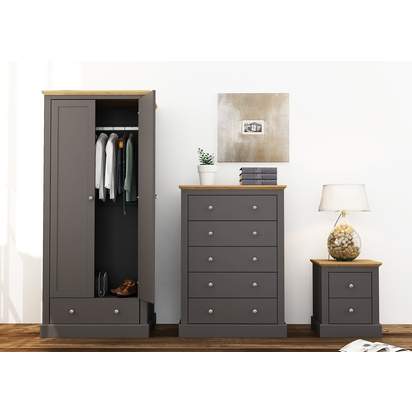 DEVON 5 DRAWER CHEST CHARCOAL