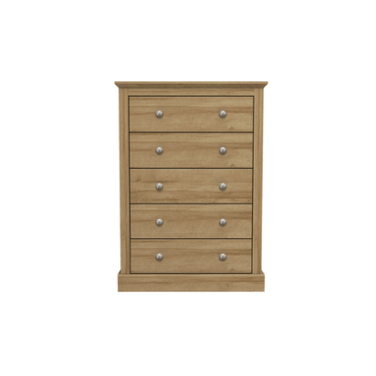 DEVON 5 DRAWER CHEST OAK