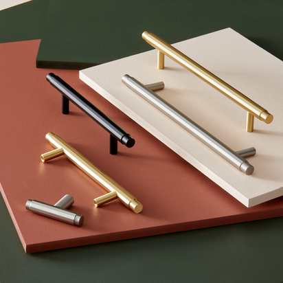 PEARCE Polygon T-Bar Handle - Satin Nickel | 160mm (96mm CC)