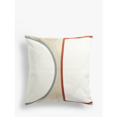 John Lewis Outline Cushion, Putty Putty | 50 x 50cm