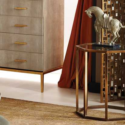 Small Octagon Side Table - Brass