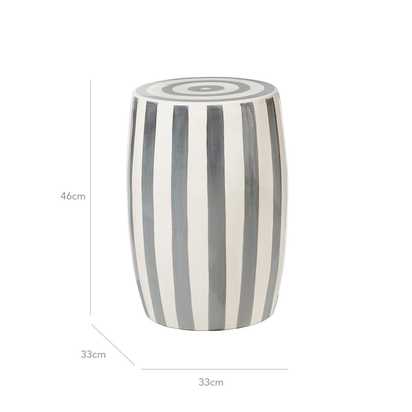 Rander Ceramic Stool - Grey/White White