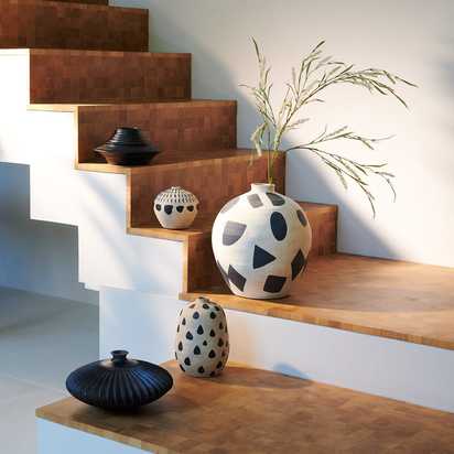 Cariape Abstract Decorative Pot - Sand