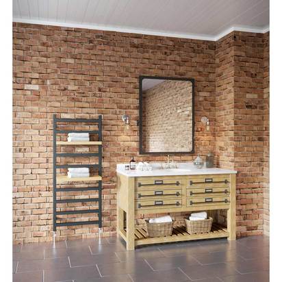 DQ Heating Fender Black Heated Towel Rail - 840 x 500mm