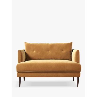 Swoon Kalmar Loveseat, Dark Leg Biscuit Velvet | H75 x W114 x D87cm