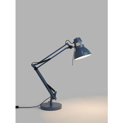 John Lewis Elliott Desk Lamp Gloss Slate Blue | H58 x W50 x D17.5cm