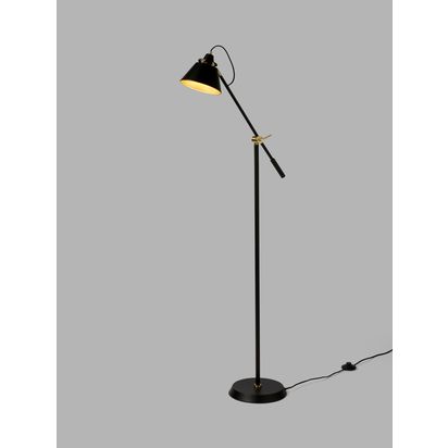 John Lewis Bureau Floor Lamp, Matt Black Matt Black | H145 x W25 x D57cm