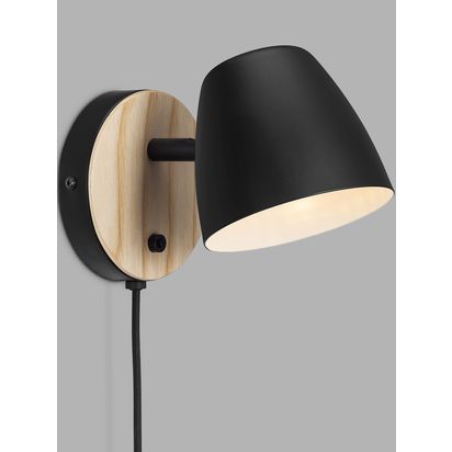 Nordlux Theo Wall Light, Black Black | H13 x W13 x D20.7cm