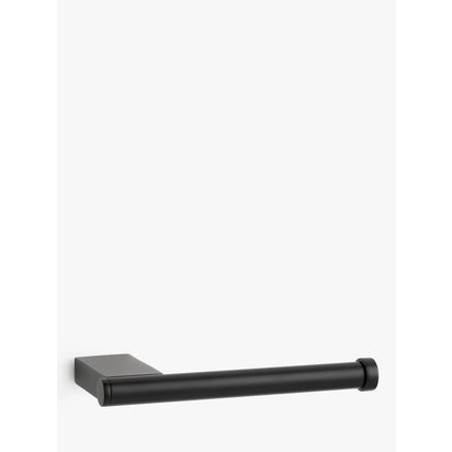 John Lewis Opus Bar Toilet Roll Holder Black | H2 x W16.7 x D8.1cm