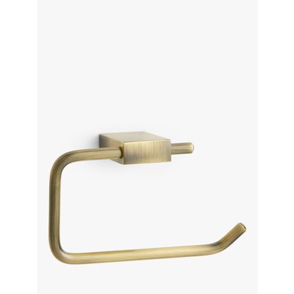 John Lewis Opus Bar Toilet Roll Holder Brass | H2 x W16.7 x D8.1cm